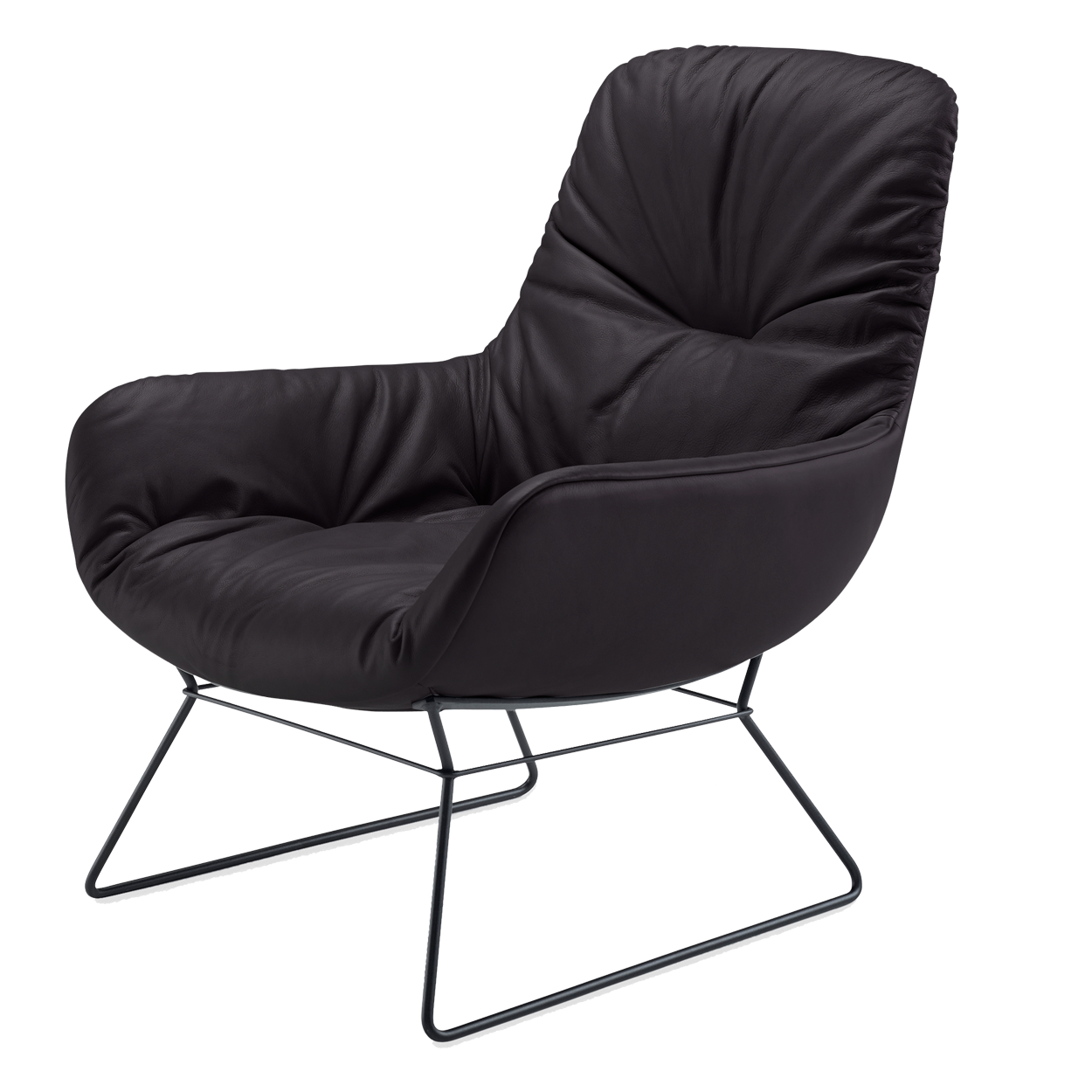  Leya Lounge Chair - Leder Sahara Coffee
