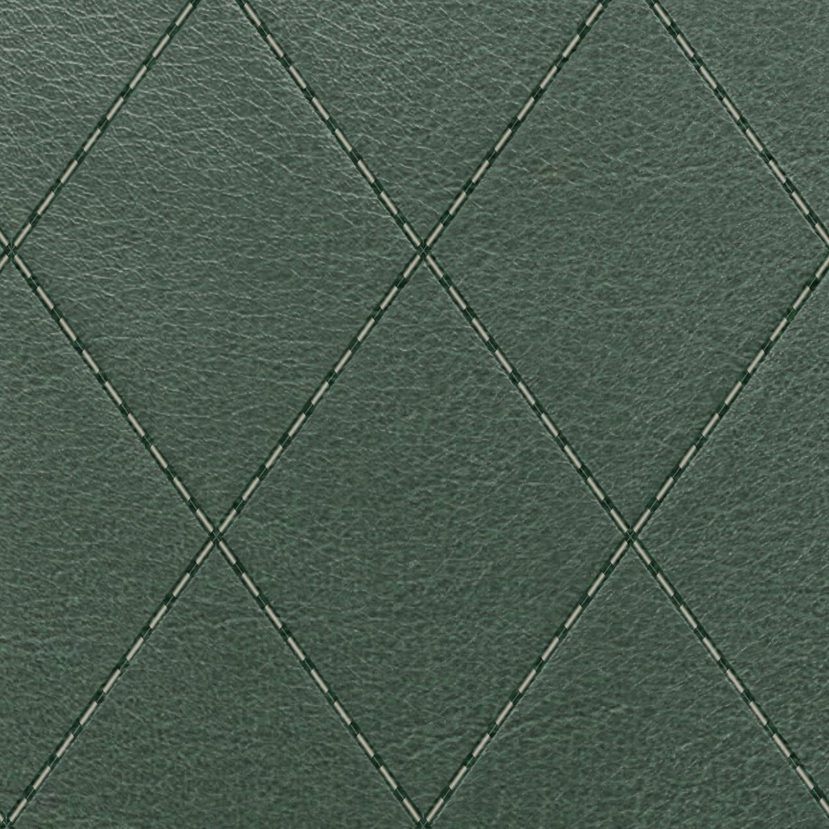 Leder Adora Jade in Grün mit Rautensteppung, Nahaufnahme