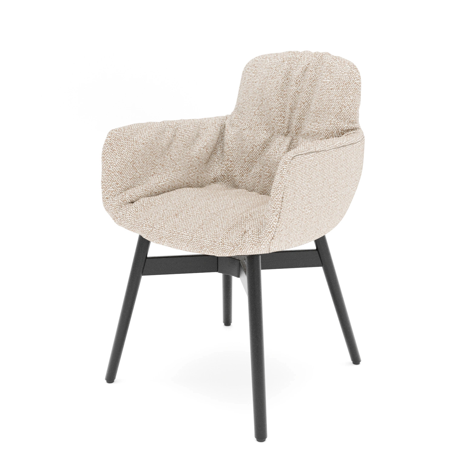 Leya Armchair High - Aktion -10% - Stoff Safire Farbe 004 | Gestell Leya : Holz-Kreuzzarge schwarz 3.2.