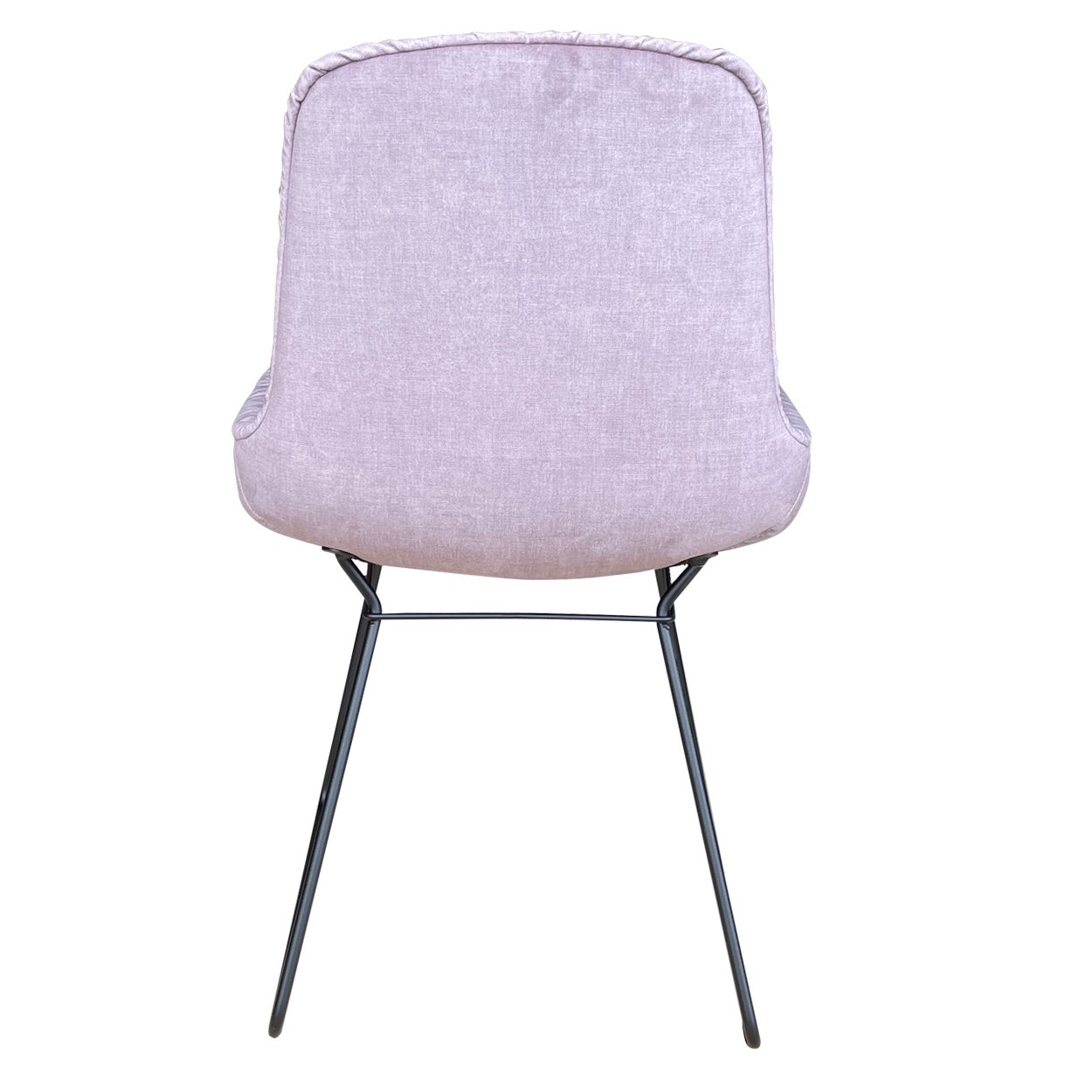 Leya Armchair Low in lavendelgrauem Stoff Smart Tourterelle mit schwarzem Drahtgestell, Rückansicht
