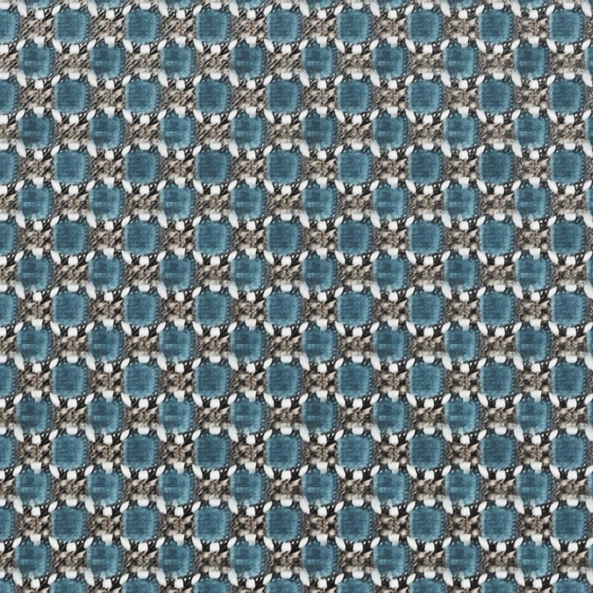 Stoff Nobilis Raphael 60 Bleu Glacier in Blau, Grau und Weiß, Nahaufnahme des Musters