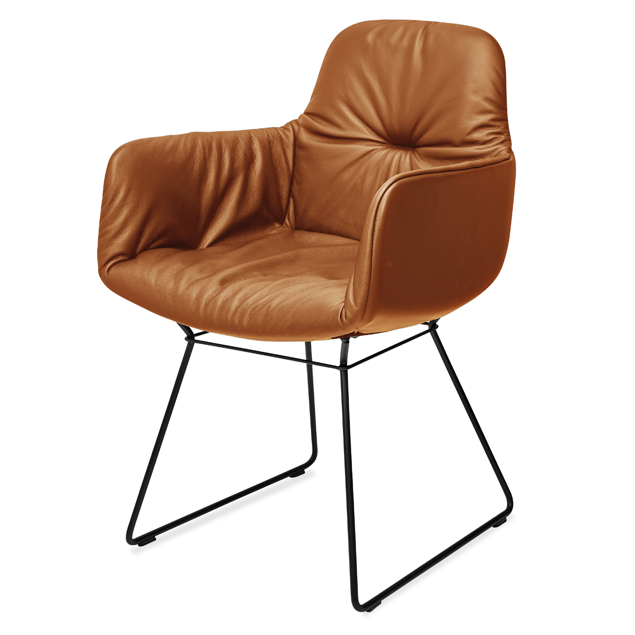 Leya Armchair High Leder Sahara Cognac