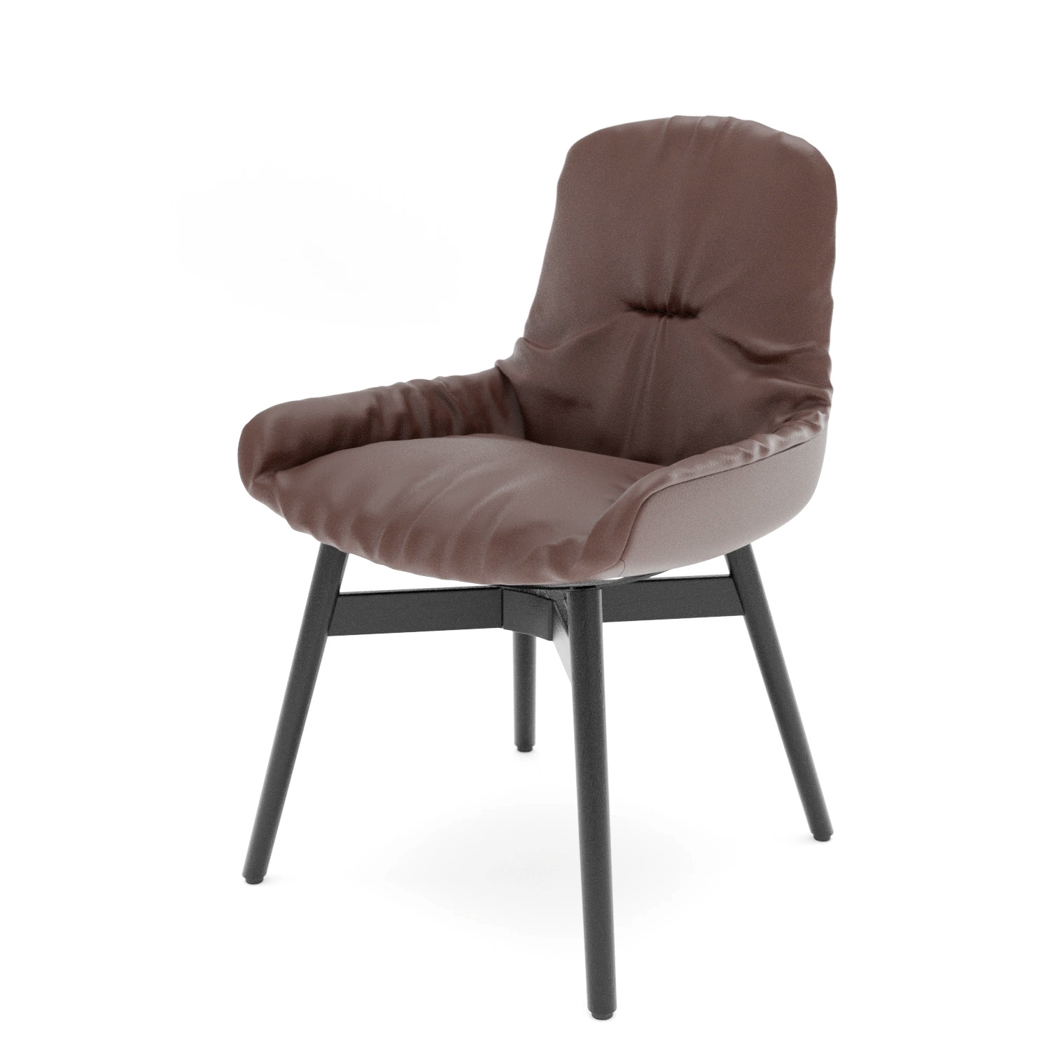 Leya Armchair Light Low - Aktion -10% - Leder Sahara coffee | Gestell Leya : Holz-Kreuzzarge schwarz 3.2.