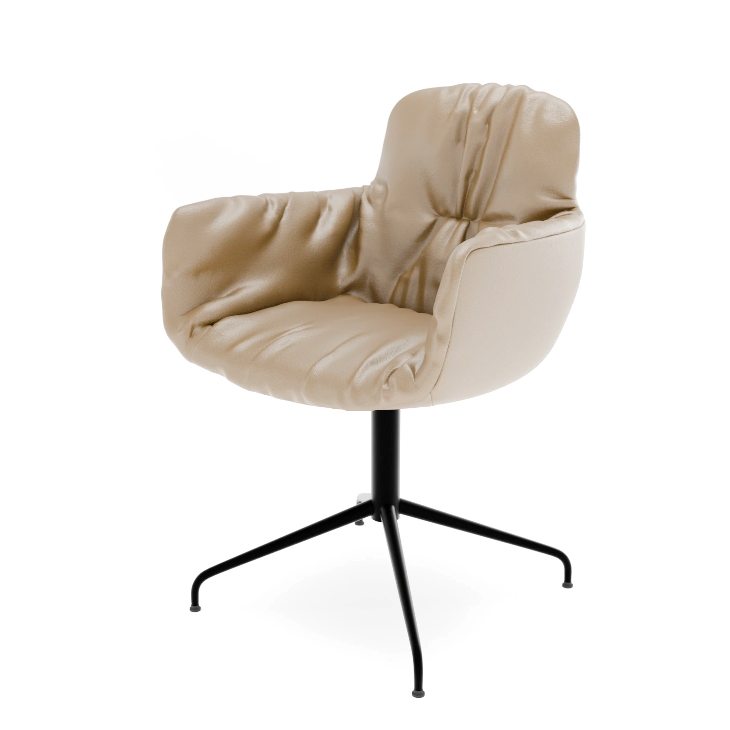 Leya Armchair High - Aktion -10% - Leder Sahara platino | Gestell Leya : Sternfuß 2.2.