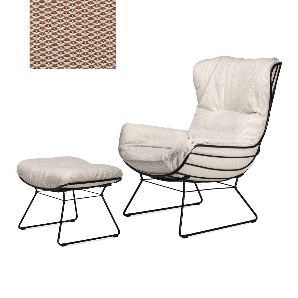 Leyasol Wingback Chair inkl. Hocker - Lopi Fawn