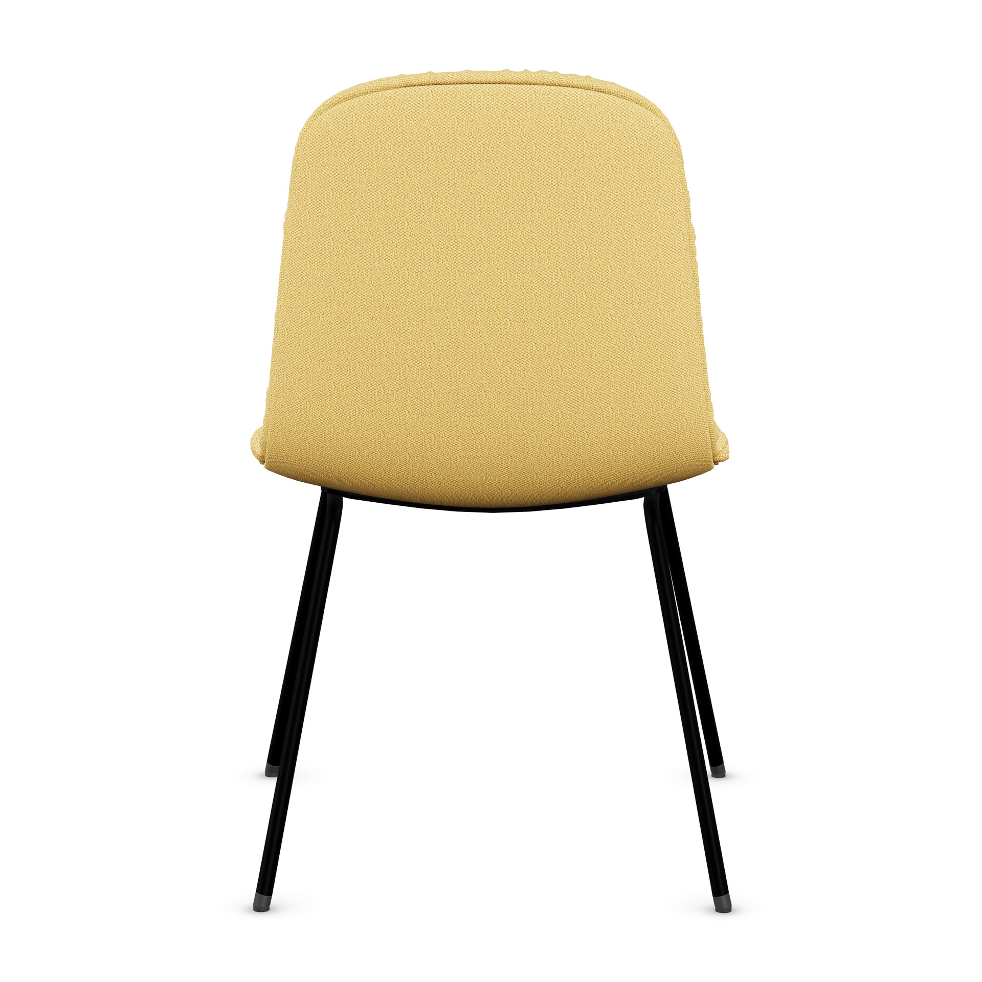 Leya Chair in gelbem Stoff Safire 0017 mit schwarzem Vierfußgestell, Rückansicht
