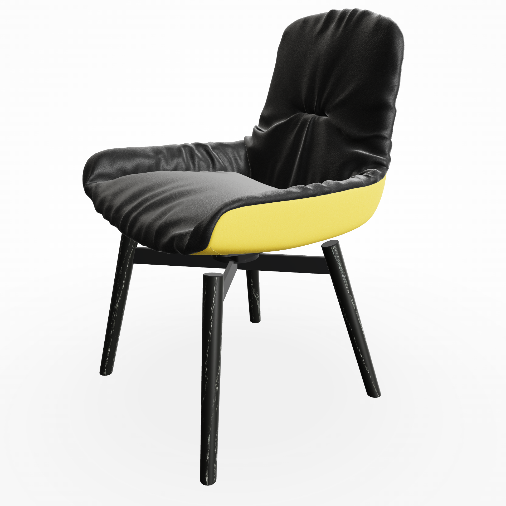 Leya Armchair Low Leder Opium Ebony / Stoff Vidar 0443