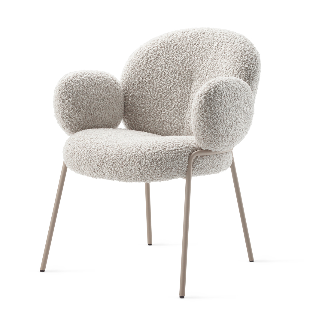 Nana Armchair High Stoff Nuvola mit graubeigen Gestell 