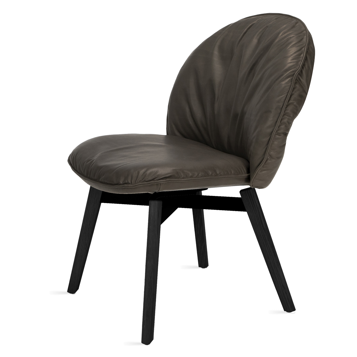 Marie Chair - Leder Adora Walnut - Holz-Kreuzzarge mit Dreh- &  Rückholmechanik