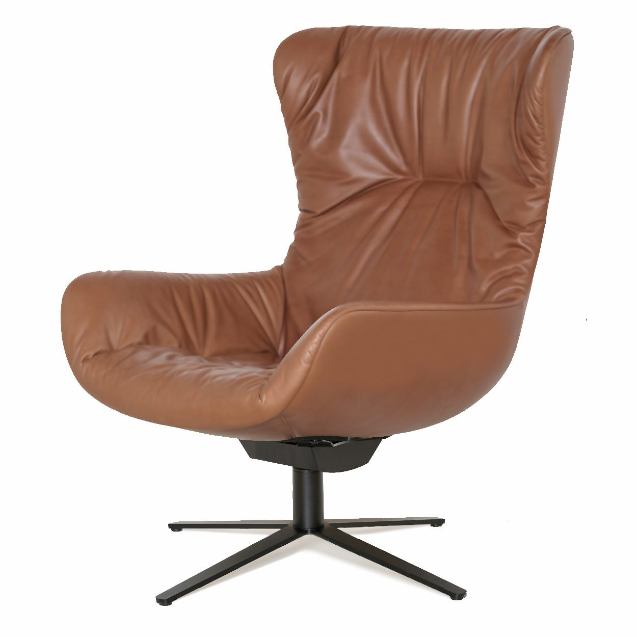 Leya Wingback Chair inkl. Ottoman - Leder Sahara Kupfer 