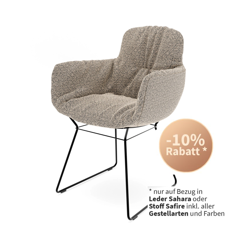 Leya Armchair High - Aktion -10% - Stoff Safire - Gestell nach Wahl