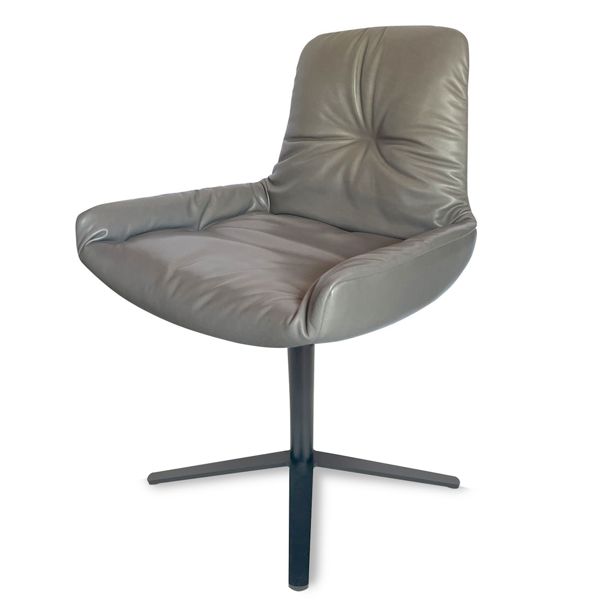 Leya Armchair Low - Leder Adora Stone