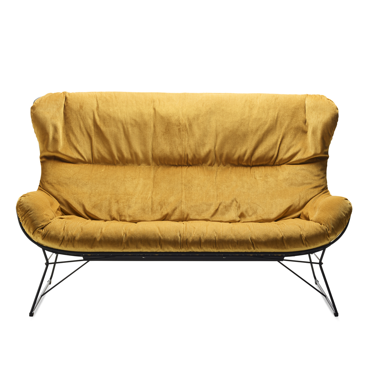 Leyasol Wingback Couch 160cm - Stoff Riga Curry Leyasol Wingback Couch 160cm - Stoff Riga Curry