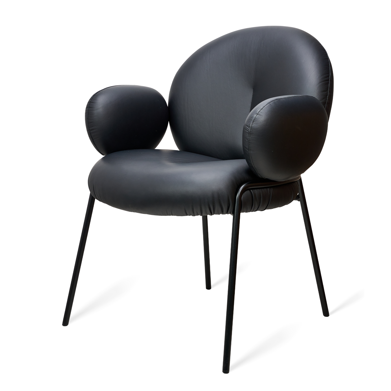Nana Armchair High Leder Sahara Ebony