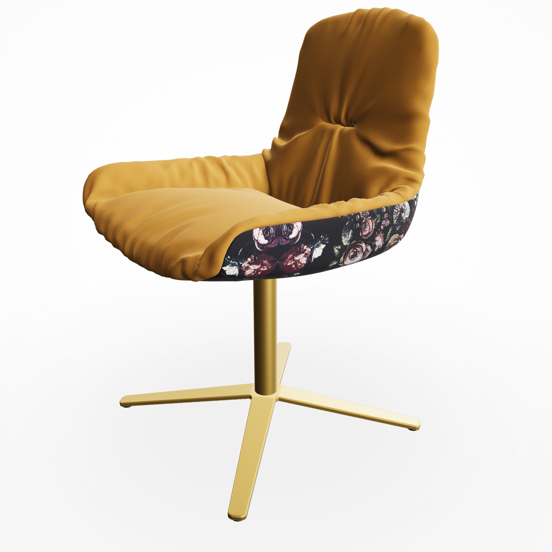 Leya Armchair Low Stoff Adamo & Eva Moutarde / Stoff Gobelin Eden