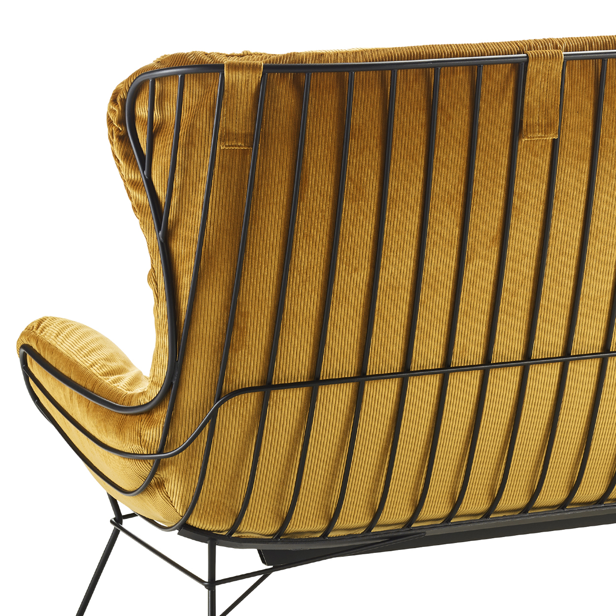 Leyasol Wingback Couch 160cm - Stoff Riga Curry Leyasol Wingback Couch 160cm - Stoff Riga Curry