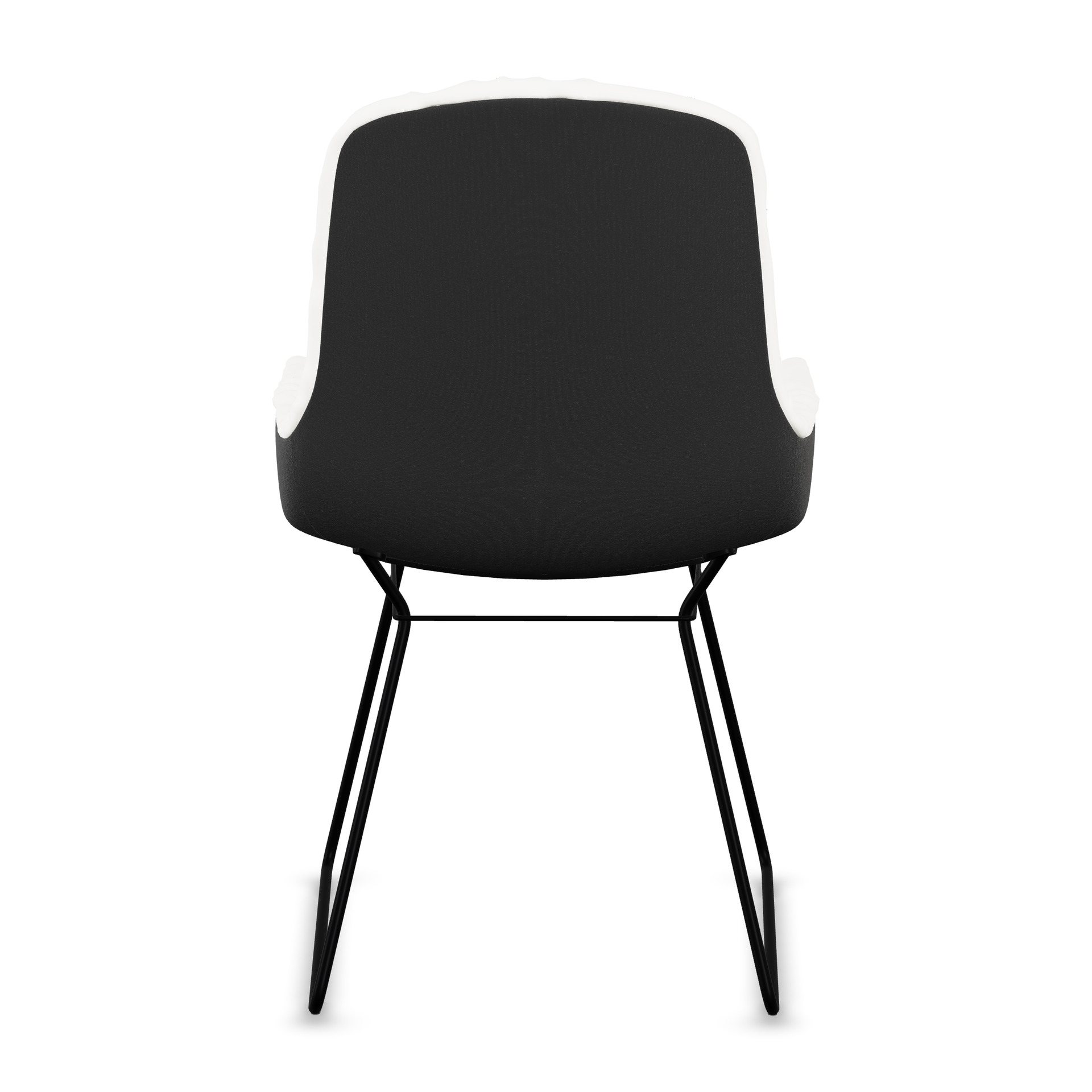 Leya Armchair Low mit Rückseite in schwarzem Stoff Adamo & Eva Nero, schwarzes Drahtgestell, Rückansicht