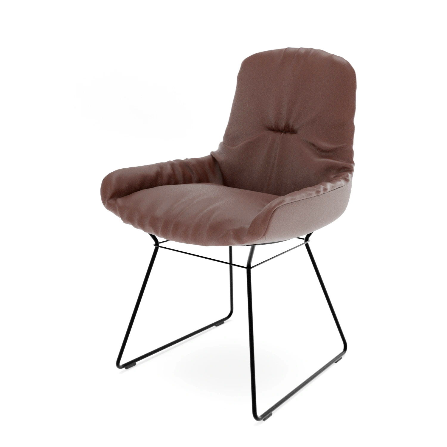 Leya Armchair Low - limitierte Sonderaktion Leder Sensia haselnuß - Drahtgestell  