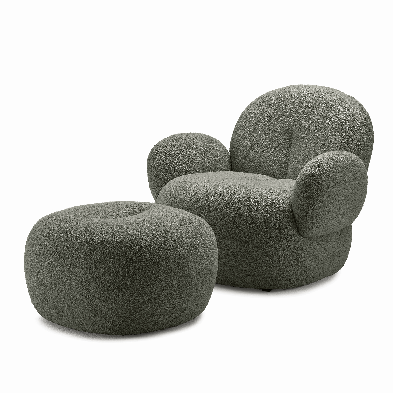 Nana Love Seat inkl. Pouf Nimbus Loden - drehbar