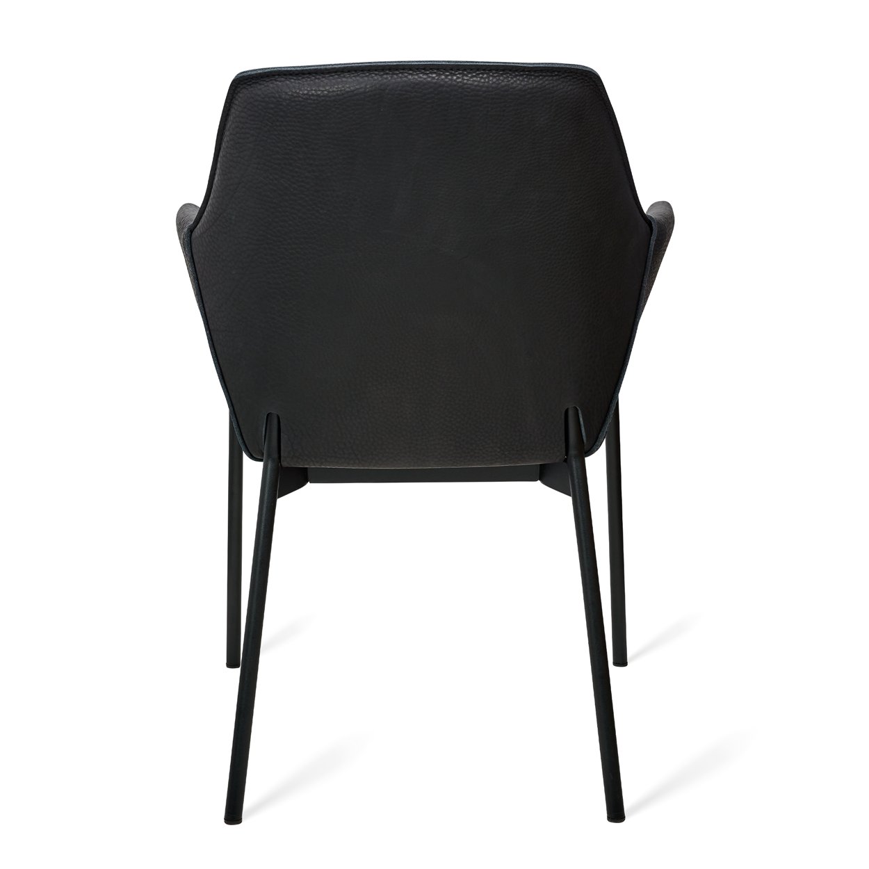 Grace Armchair High in schwarzem Leder Magnum Ebony mit schwarzem Gestell, Rückansicht